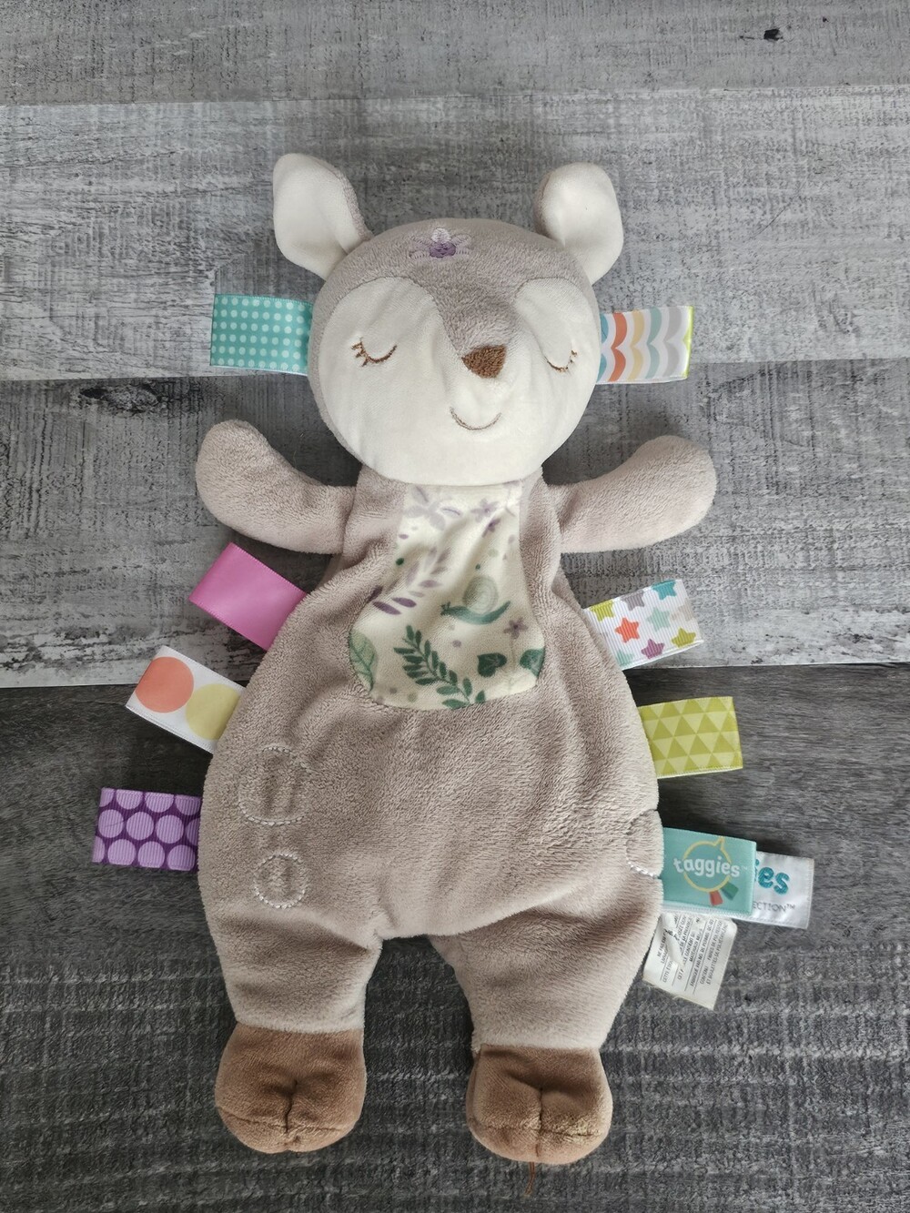 Taggies Mary Meyer Flora Fawn Deer Lovey 11" Plush Stuffed Baby Toy
